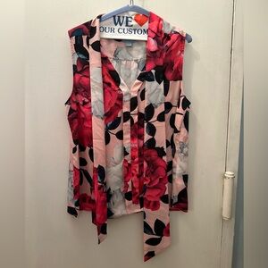 CeCe by Cynthia Steffe Floral blouse with tie